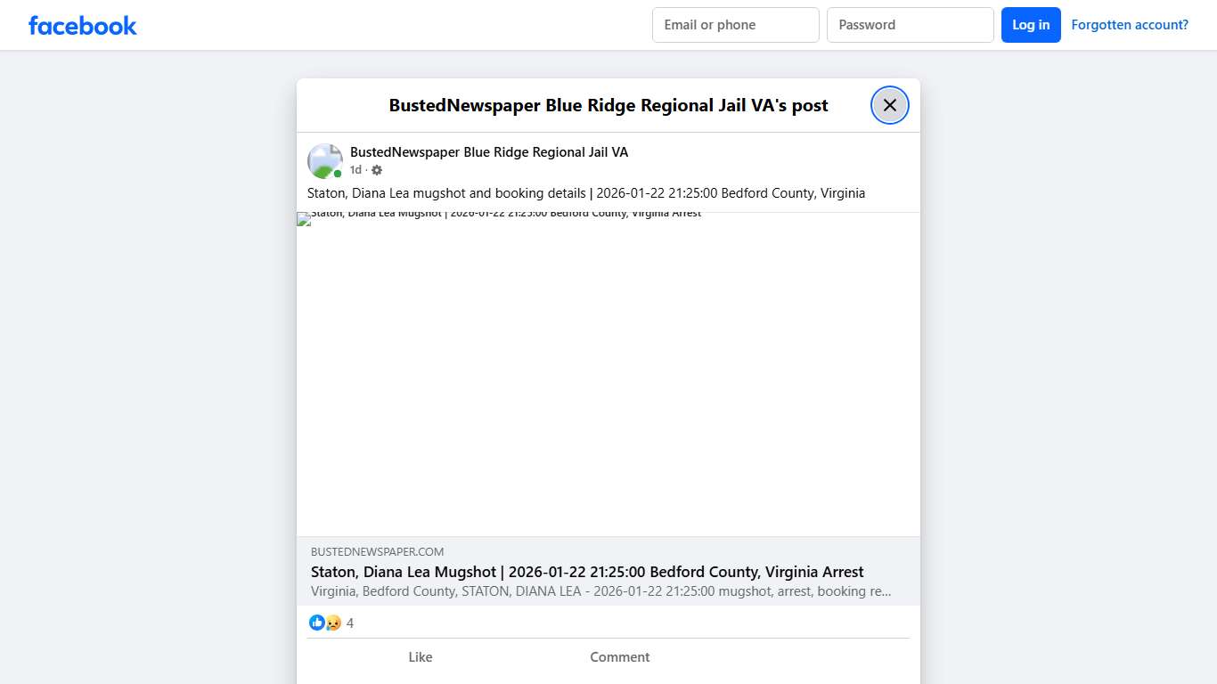 Staton,... - BustedNewspaper Blue Ridge Regional Jail VA Facebook