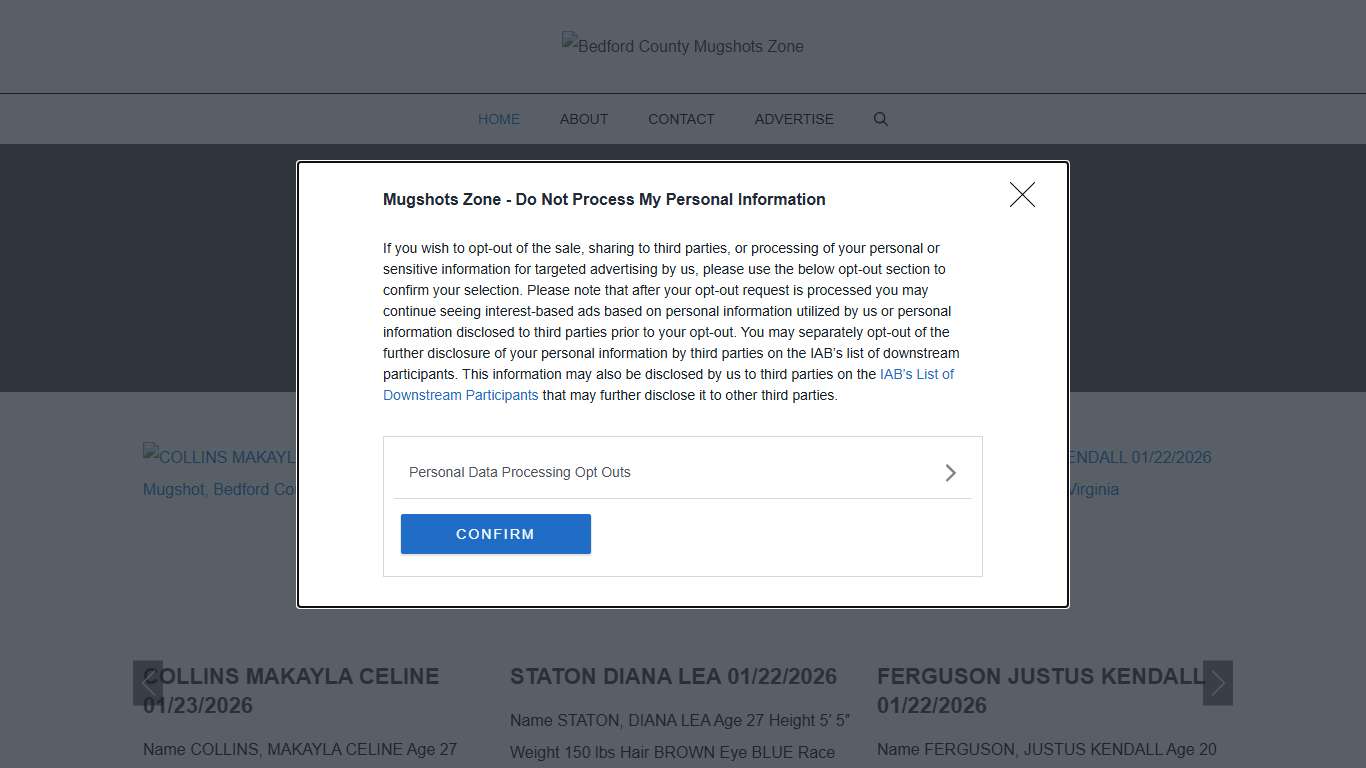 Bedford County Mugshots Zone